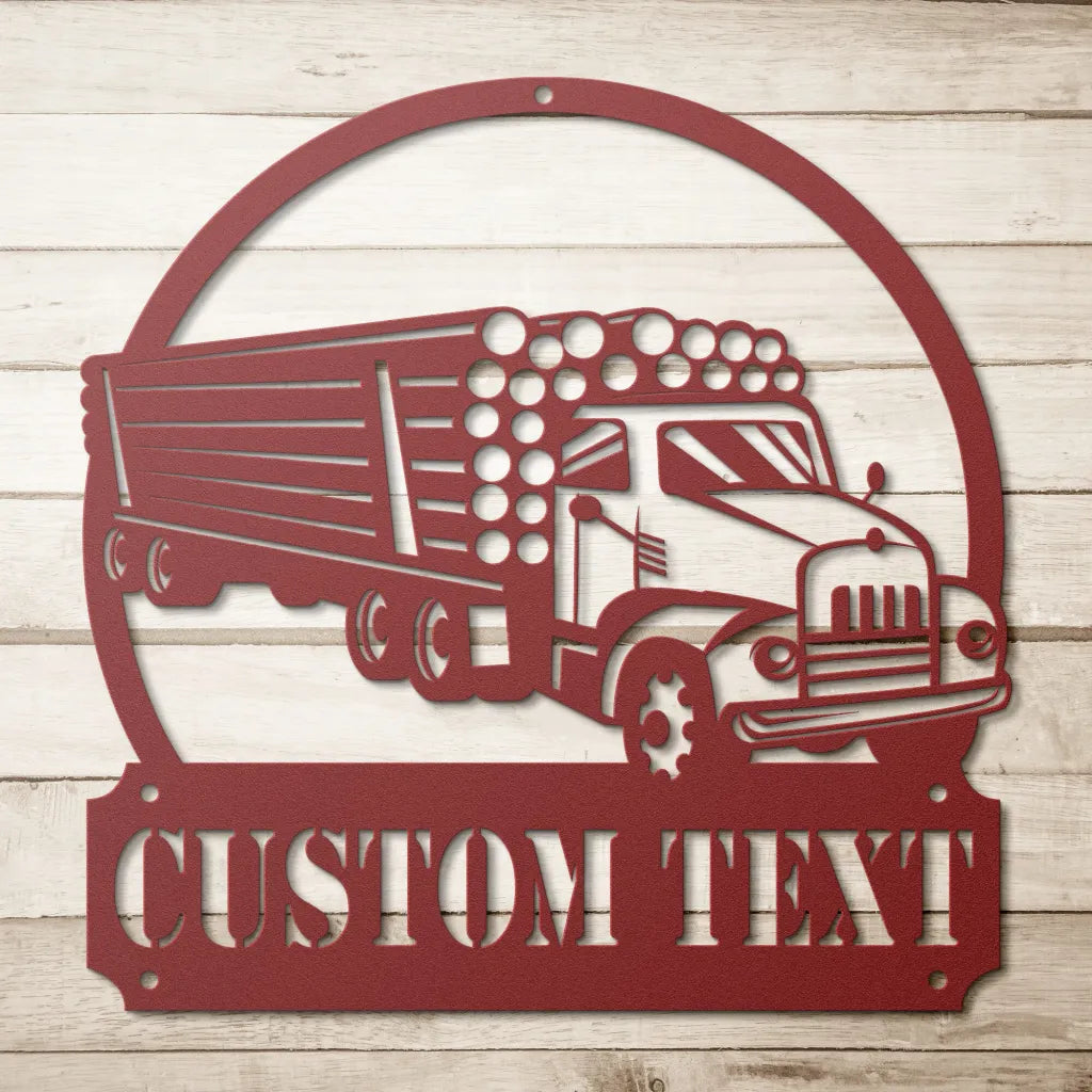 Custom Logging Metal Signs - Personalized Log Truck Driver