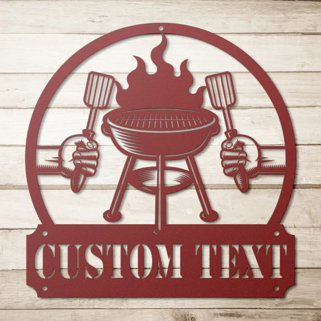 Custom Metal BBQ Sign - Personalized Grilling Gifts for Dad