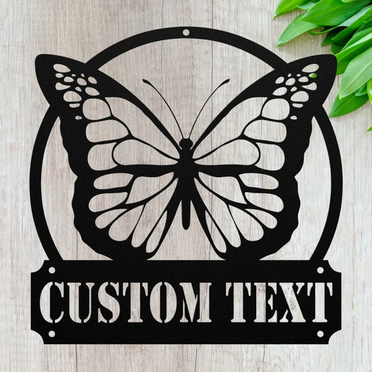Custom Metal Butterfly Welcome Sign - Personalized