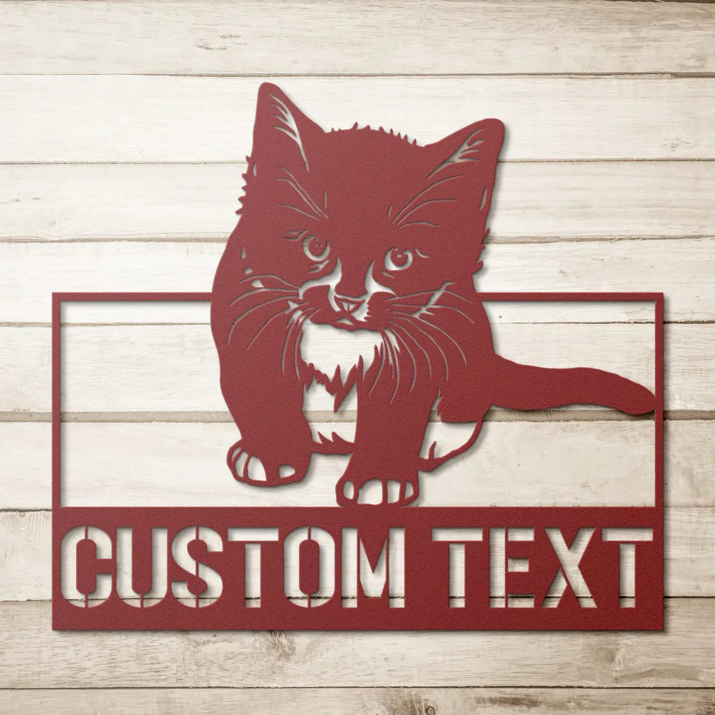 Custom Metal Cat Address Sign - Cats Lovers Gifts For Women