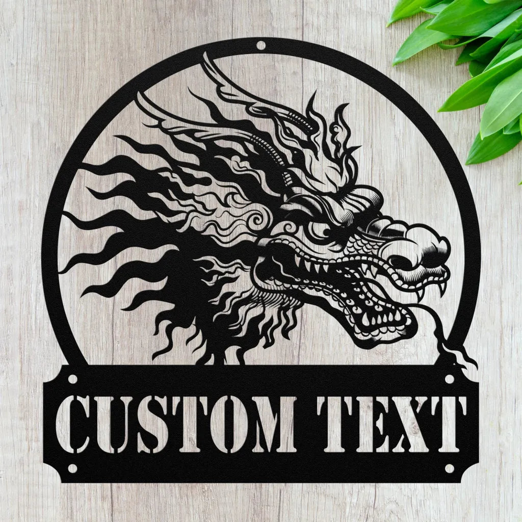 Custom Metal Chinese Dragon Sign - Personalized Chinese