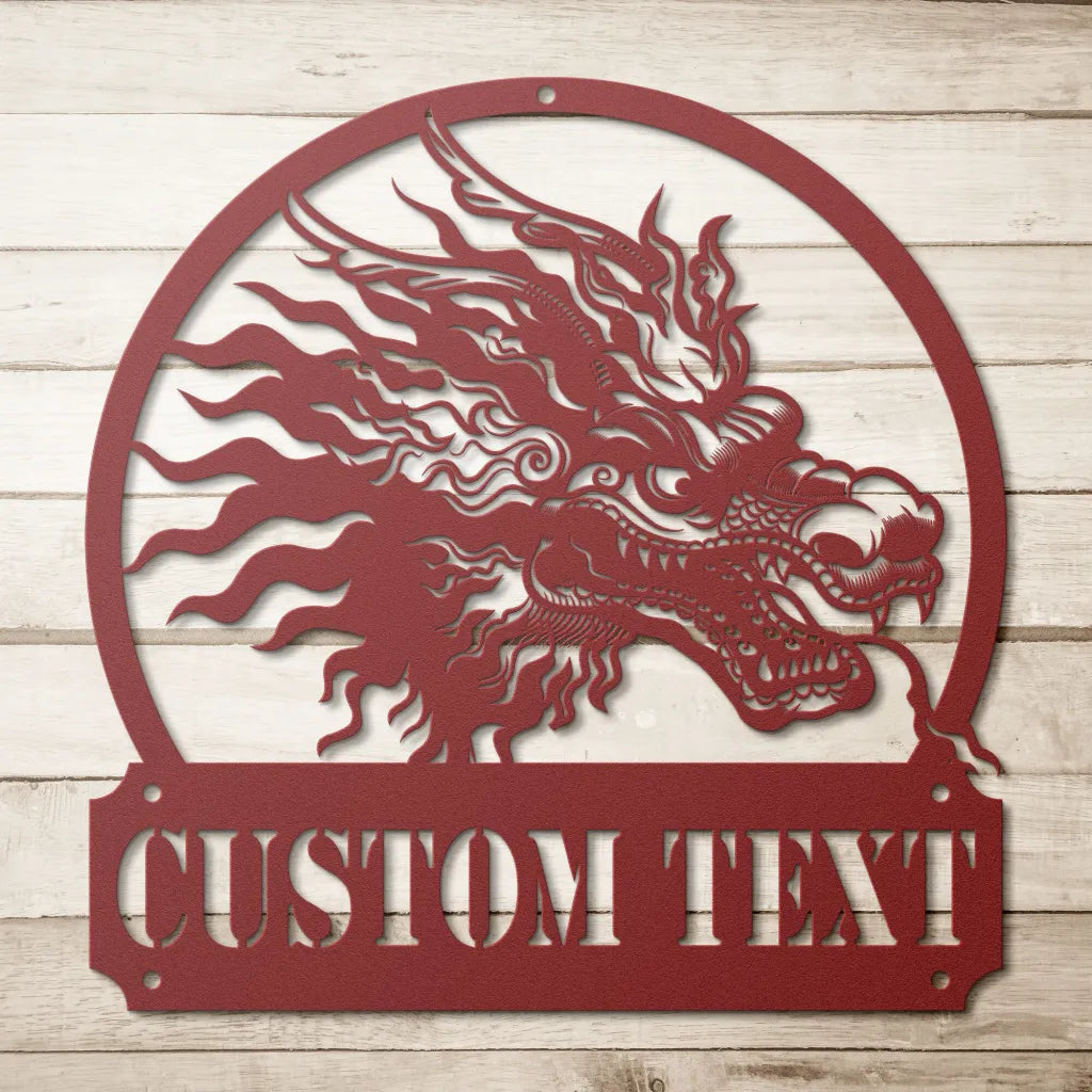 Custom Metal Chinese Dragon Sign - Personalized Chinese