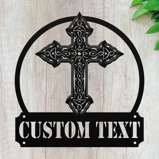 Custom Metal Cross Wall Art - Personalized Christian Metal