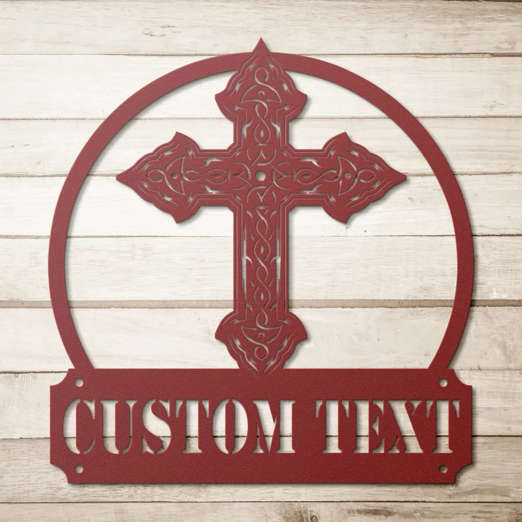 Custom Metal Cross Wall Art - Personalized Christian Metal