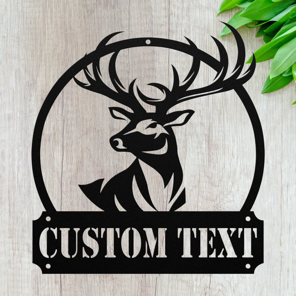 Custom Metal Deer Welcome Sign - Personalized Metal Wall Art