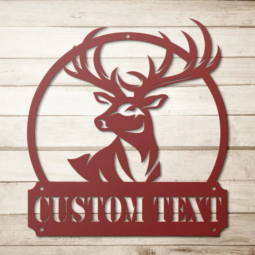 Custom Metal Deer Welcome Sign - Personalized Metal Wall Art