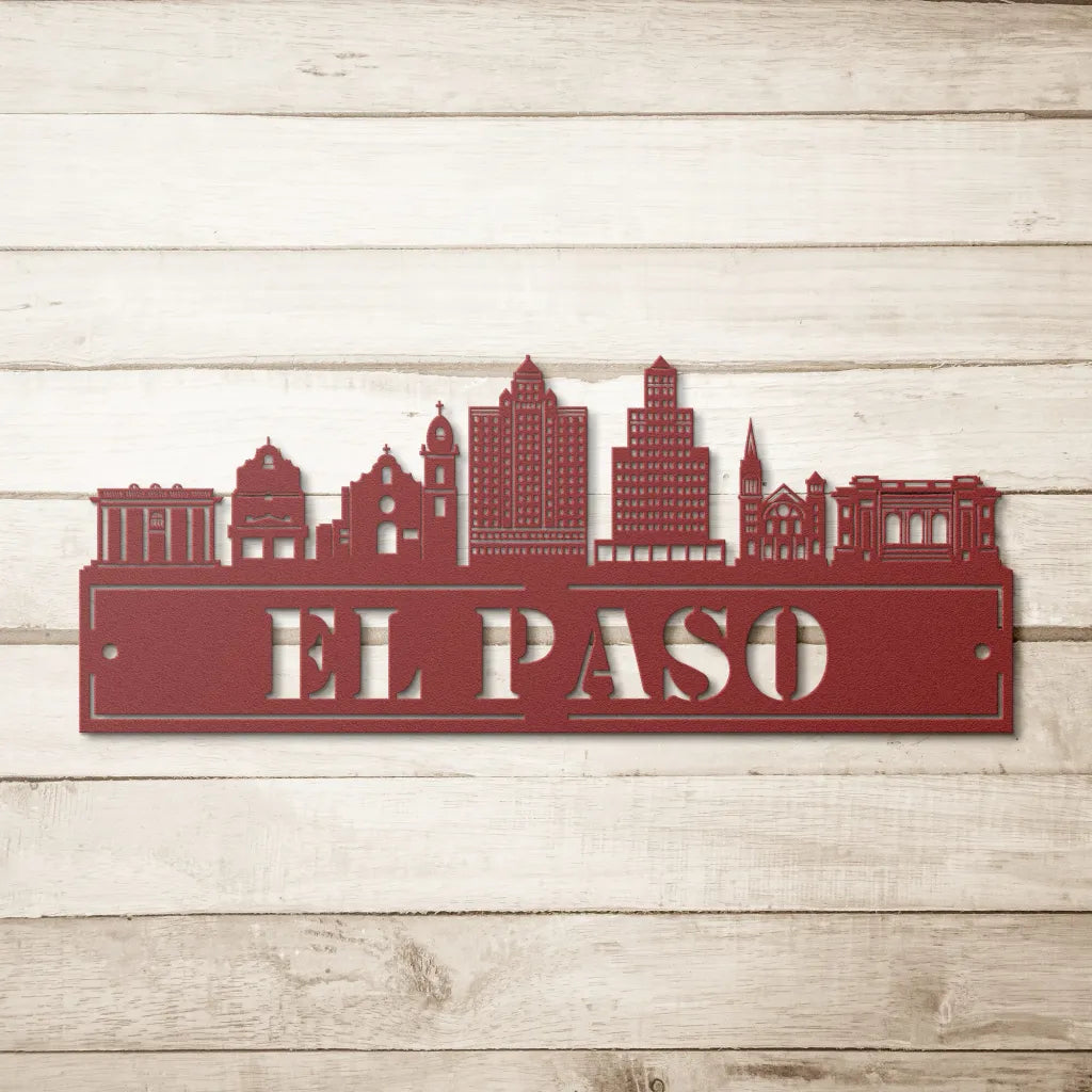 Custom Metal El Paso Sign - Personalized El Paso Skyline