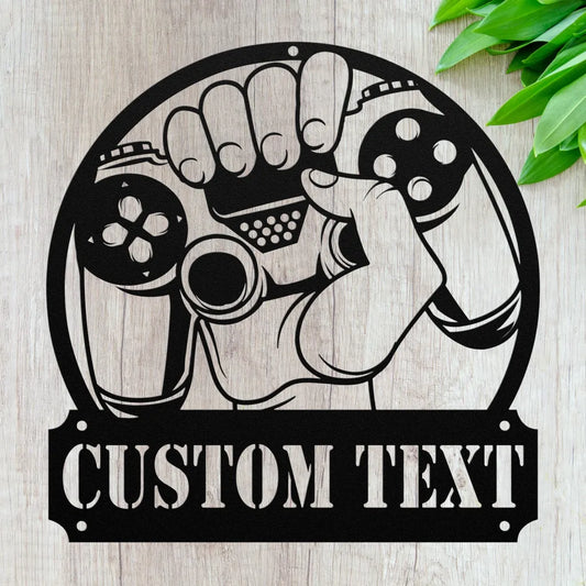 Custom Metal Game Zone Sign - Personalized Gaming Room Decor