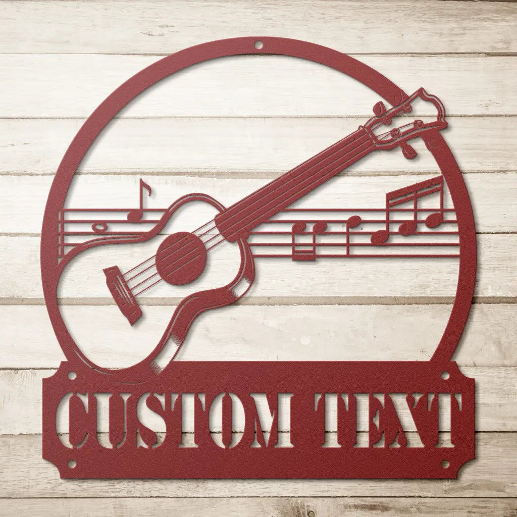 Custom Metal Guitar Sign - Personalized Guitarist Gifts For