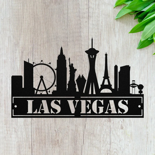 Custom Metal Las Vegas Sign - Personalized Las Vegas Skyline