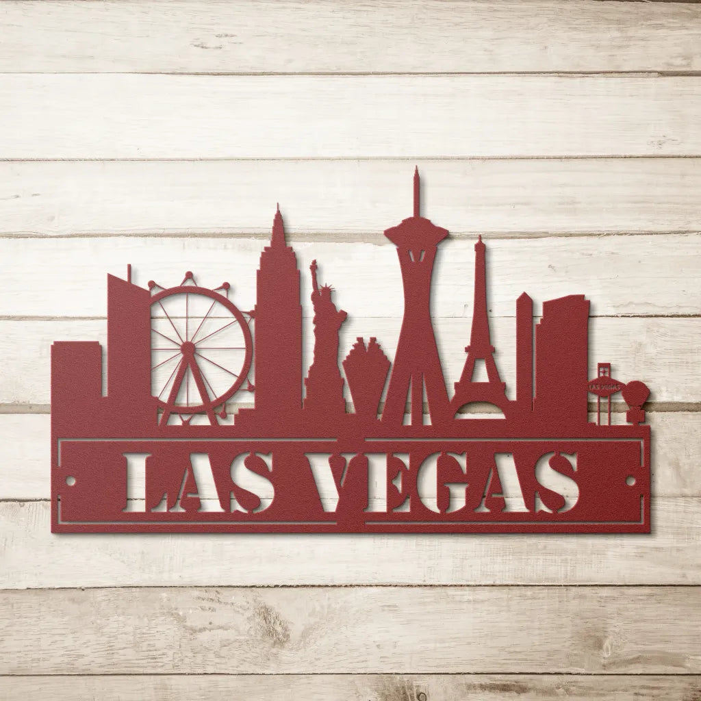 Custom Metal Las Vegas Sign - Personalized Las Vegas Skyline