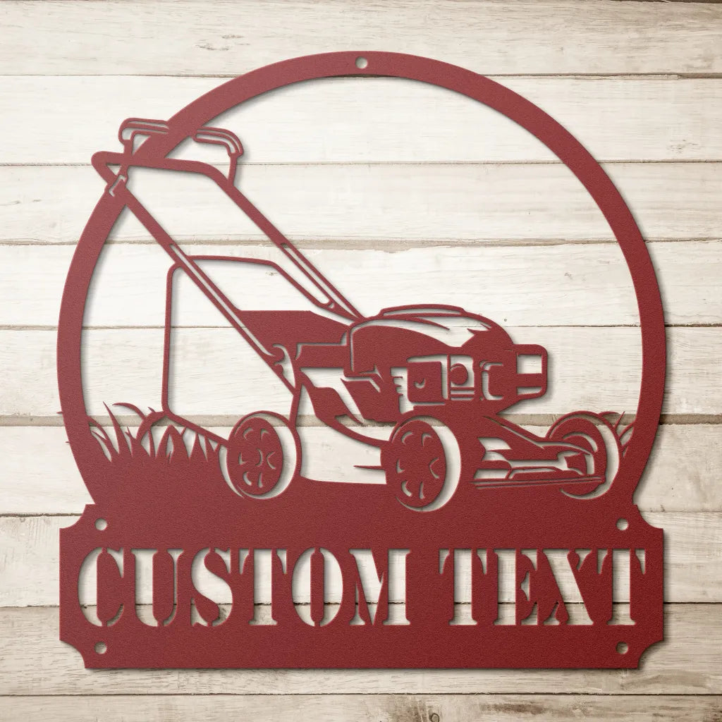 Custom Metal Lawn Mower Sign - Personalized Lawnmower Gifts