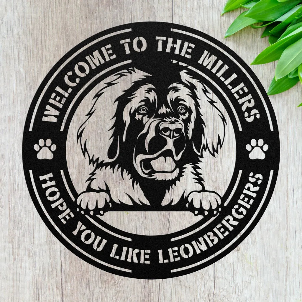 Custom Metal Leonberger Signs - Dog Gifts For Owners Men