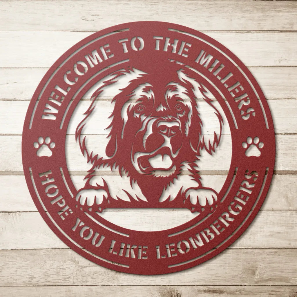 Custom Metal Leonberger Signs - Dog Gifts For Owners Men