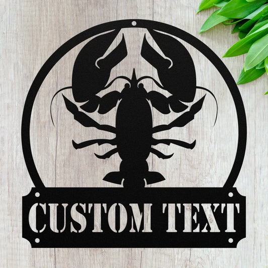Custom Metal Lobster Sign - Personalized Sea Food Metal Wall