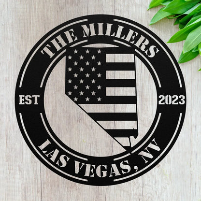 Custom Metal Nevada Sign - Personalized NV State Wall Art