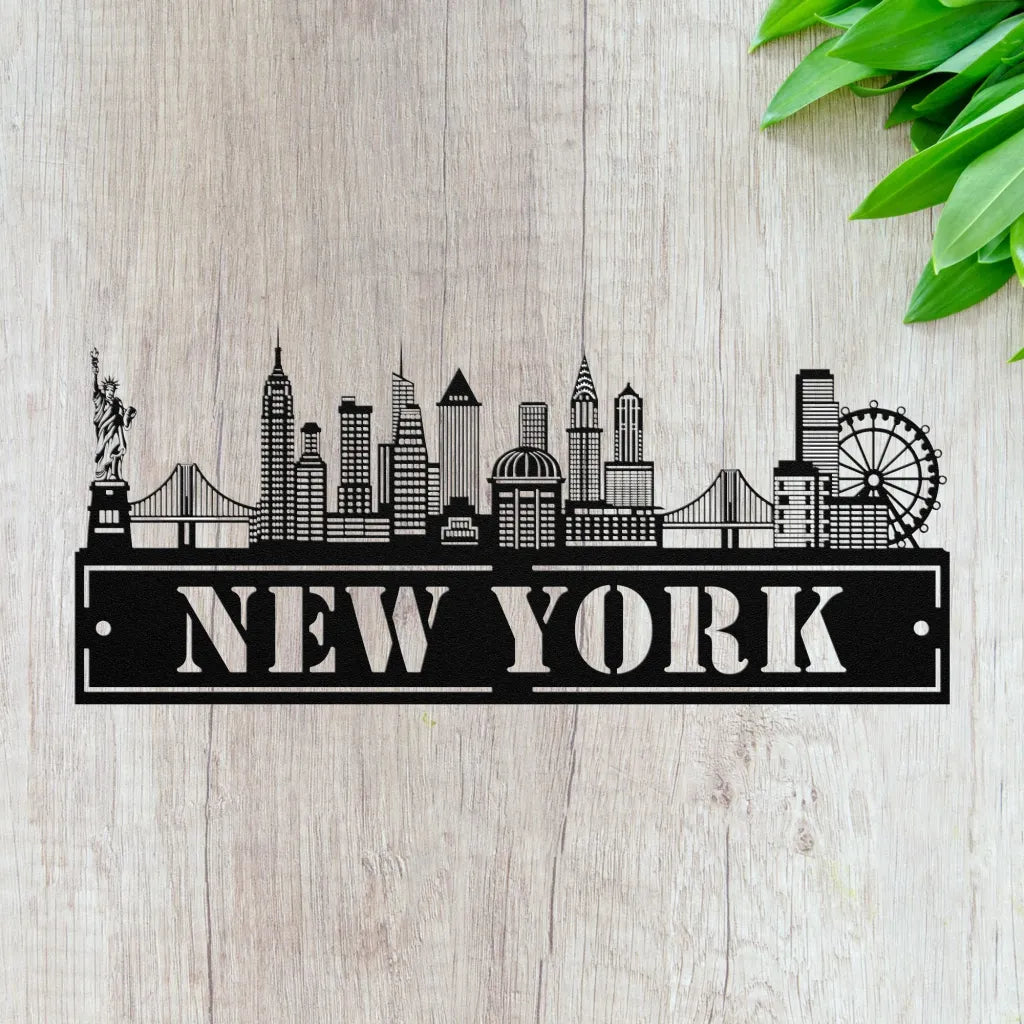 Custom Metal New York City Sign - Personalized NYC Skyline