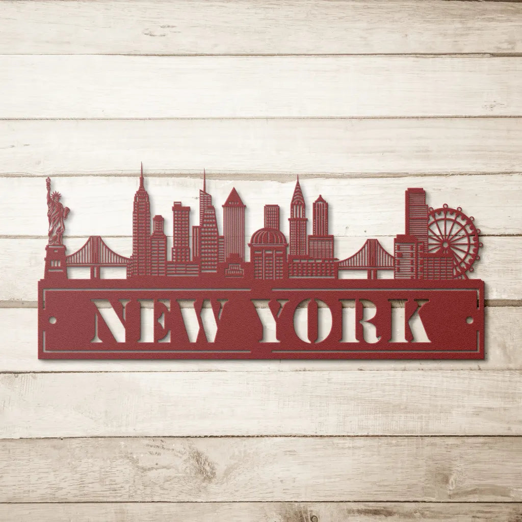 Custom Metal New York City Sign - Personalized NYC Skyline