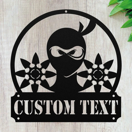 Custom Metal Ninja Sign - Personalized Ninjas Wall Art Decor