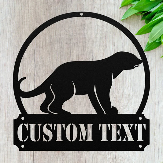 Custom Metal Otter Welcome Sign - Personalized Otter Wall