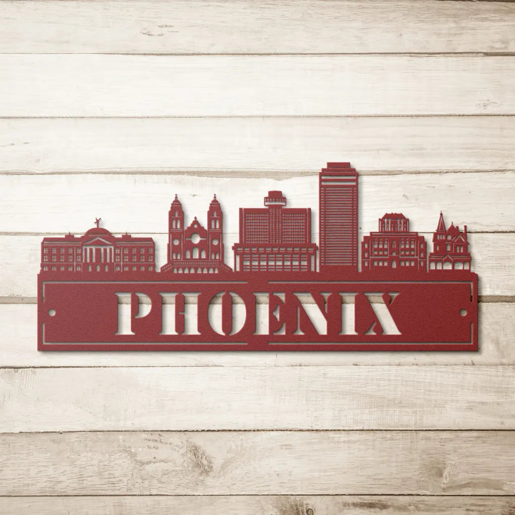 Custom Metal Phoenix Sign - Personalized Phoenix Skyline