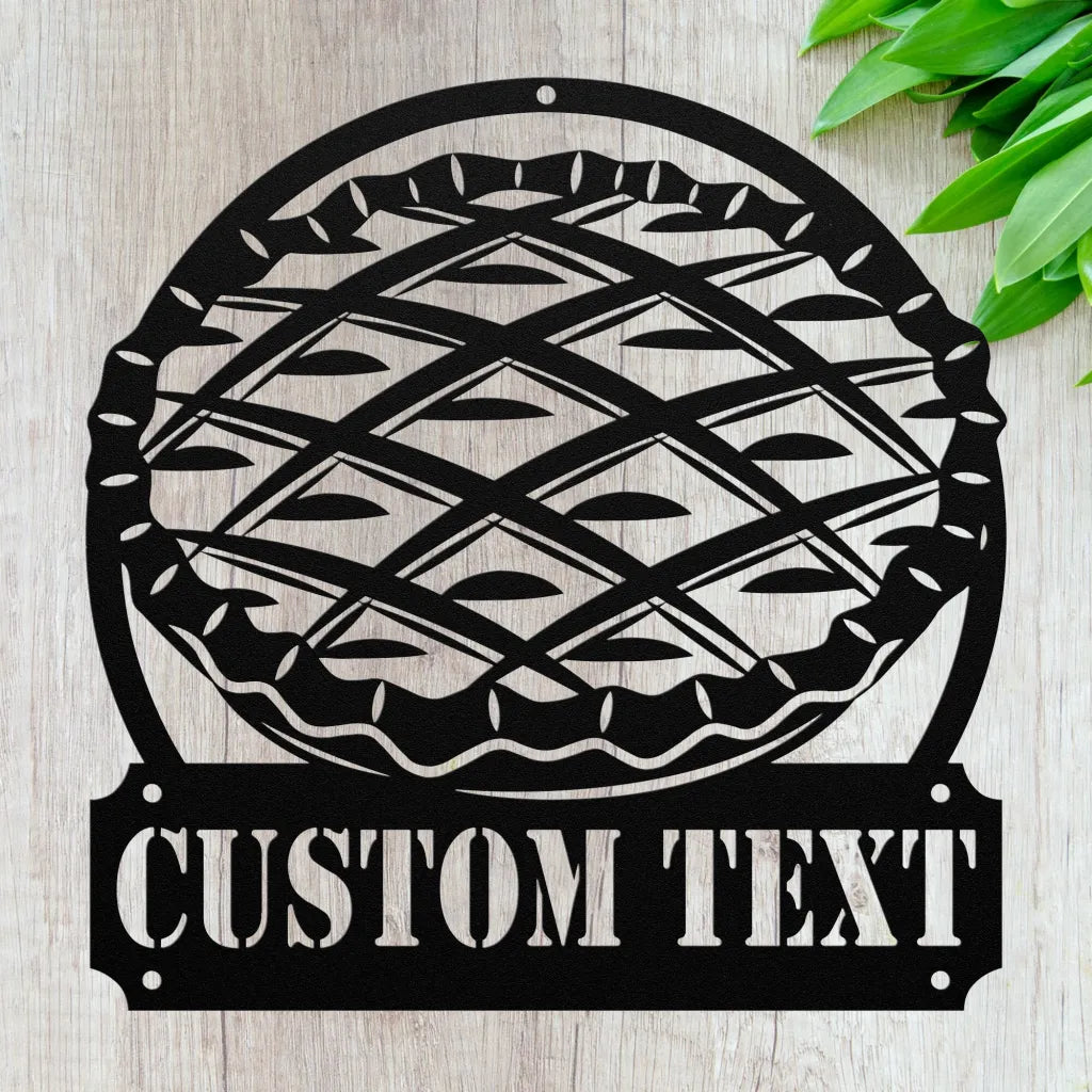 Custom Metal Pie Sign - Personalized Pie Wall Art - Black /