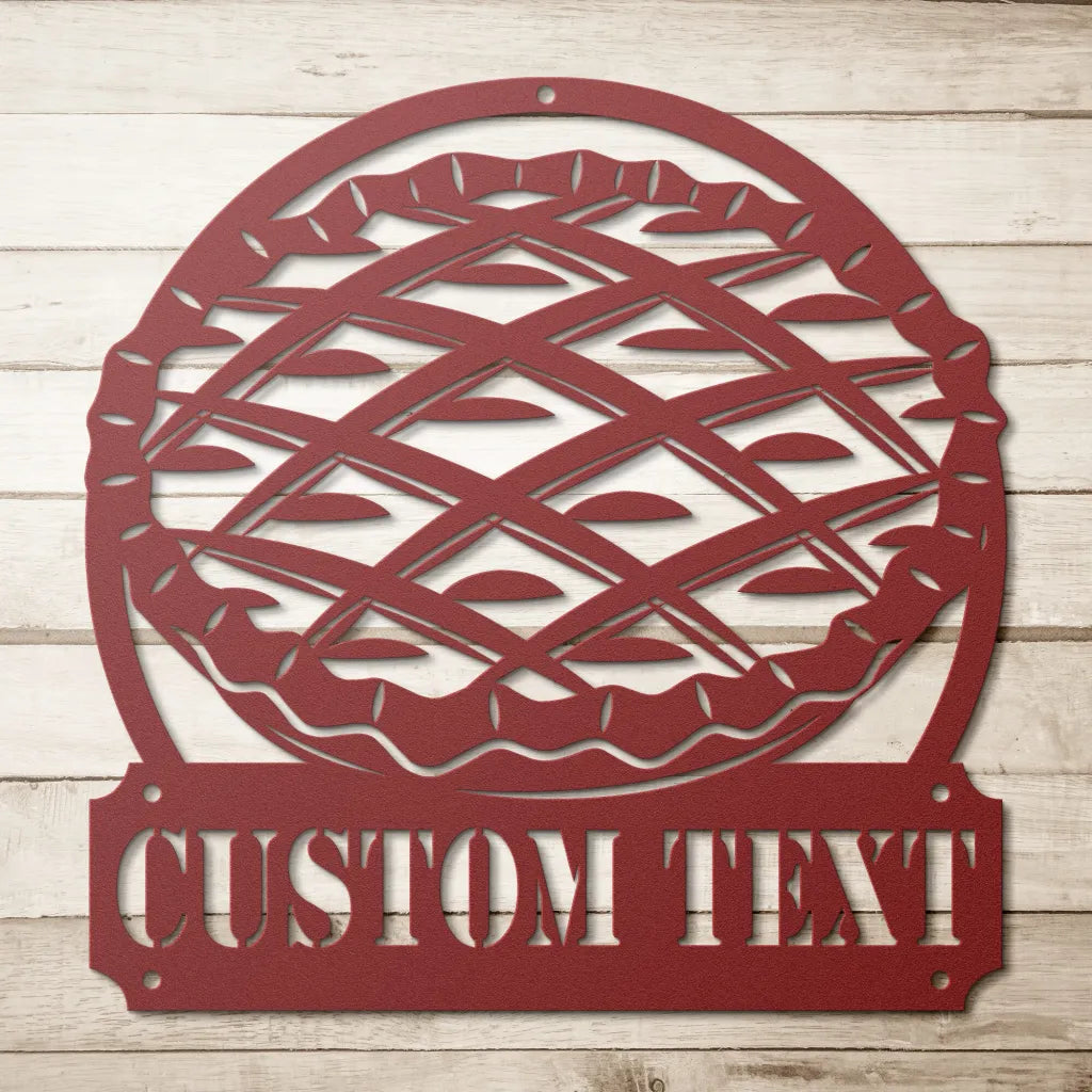 Custom Metal Pie Sign - Personalized Pie Wall Art - Red / 12