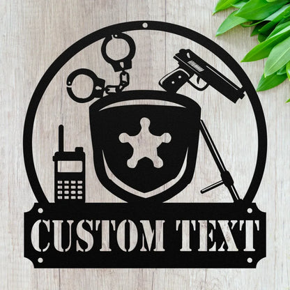 Custom Metal Police Officer Sign - Personalized Gifts For