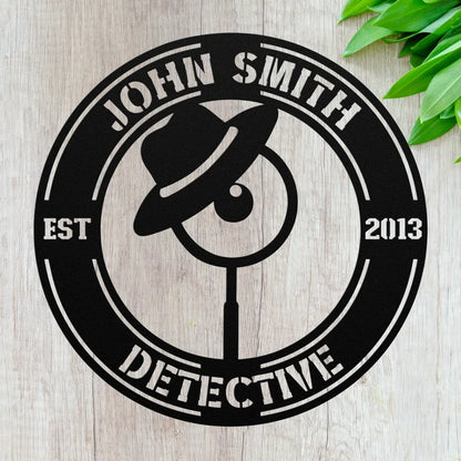 Custom Metal Private Detective Sign - Personalized Detective