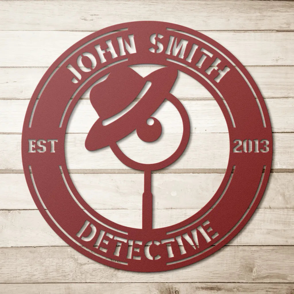 Custom Metal Private Detective Sign - Personalized Detective