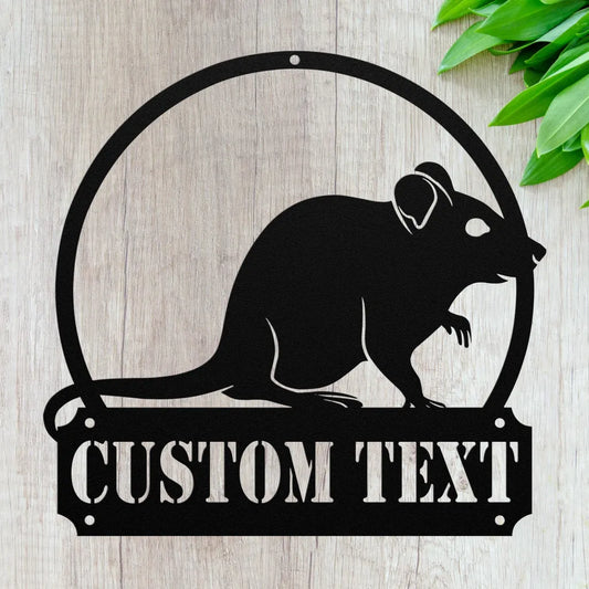 Custom Metal Rat Sign - Personalized Rats Wall Art Decor -