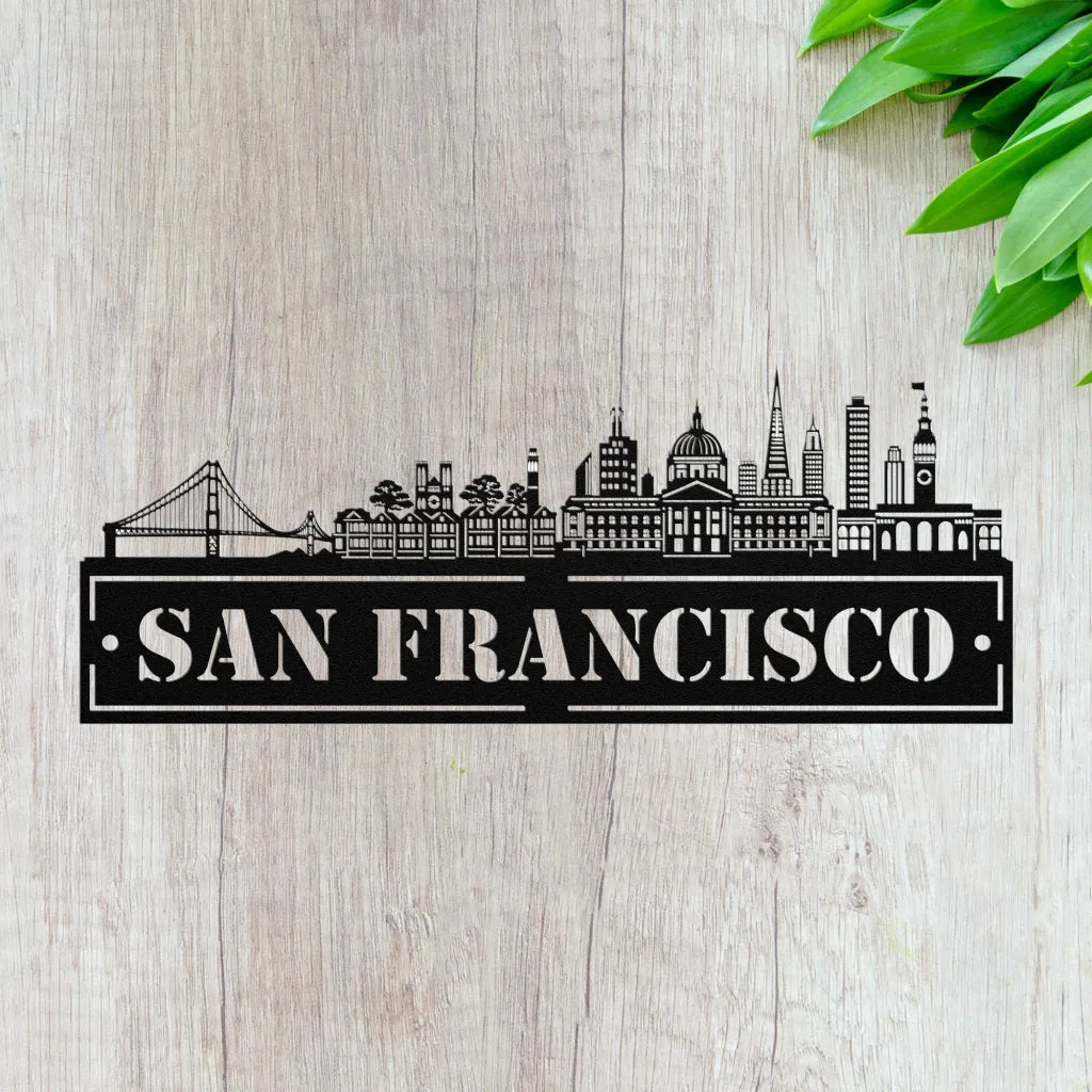 Custom Metal San Francisco Sign - Personalized City Skyline