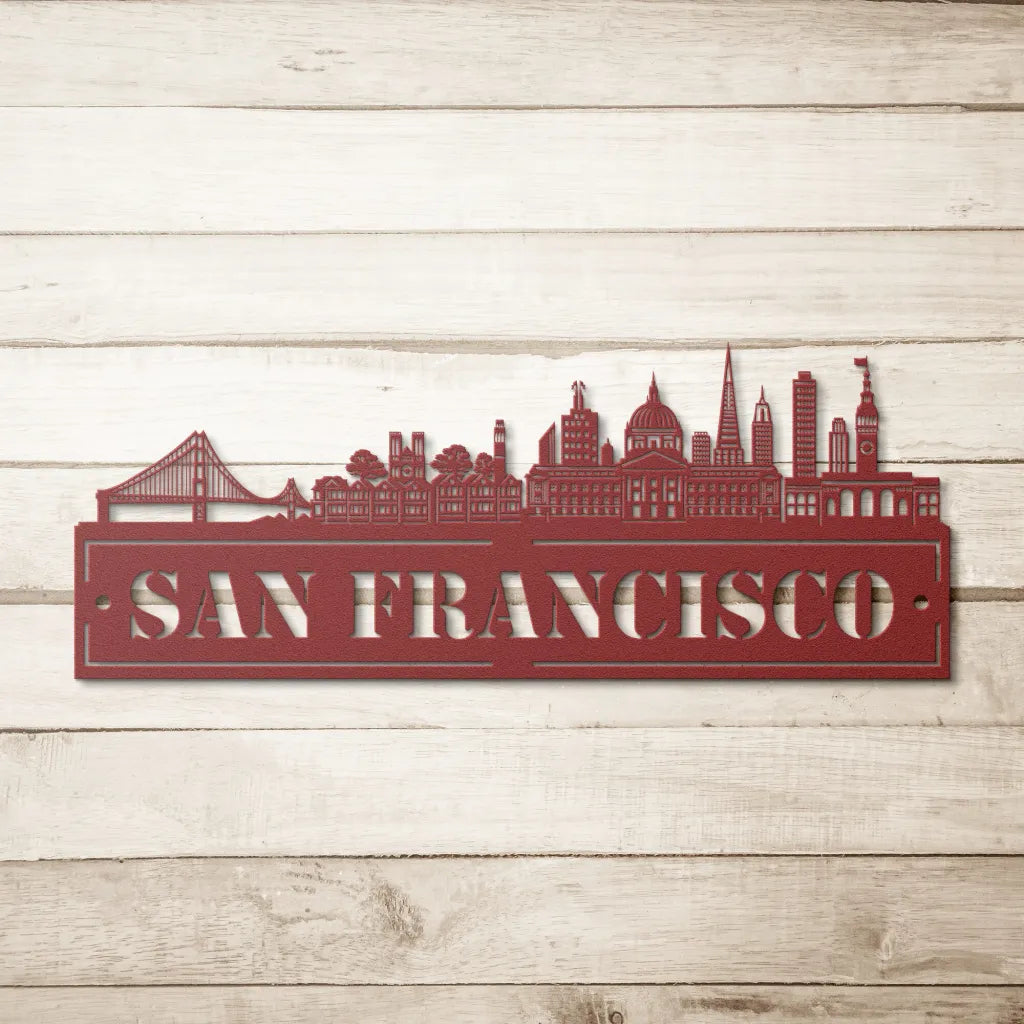 Custom Metal San Francisco Sign - Personalized City Skyline