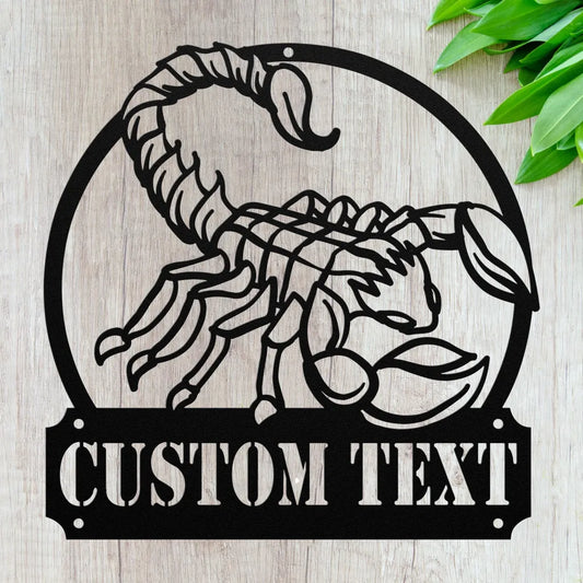 Custom Metal Scorpion Sign - Personalized Scorpion Wall Art