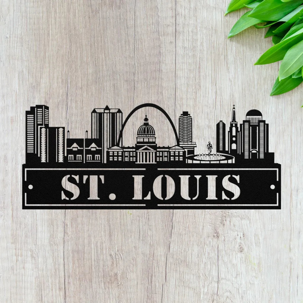 Custom Metal St Louis Sign - Personalized St Louis Skyline