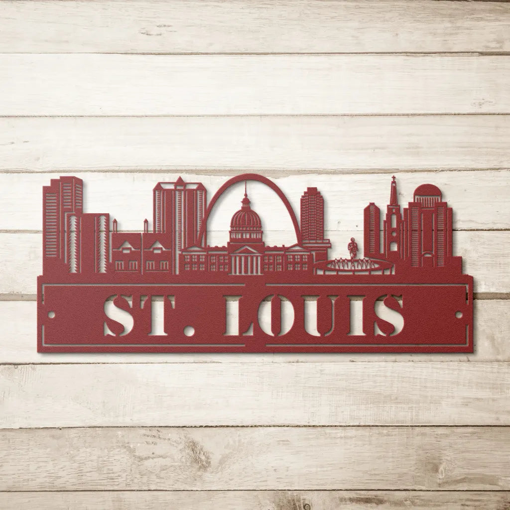 Custom Metal St Louis Sign - Personalized St Louis Skyline