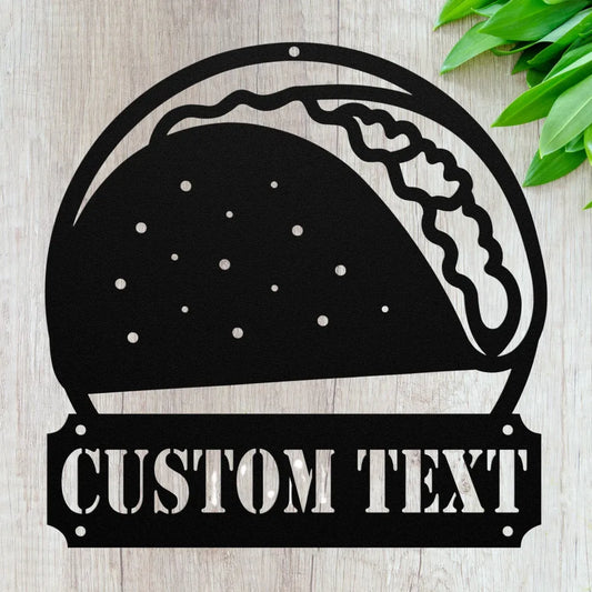 Custom Metal Taco Sign - Personalized Tacos Wall Art Decor -