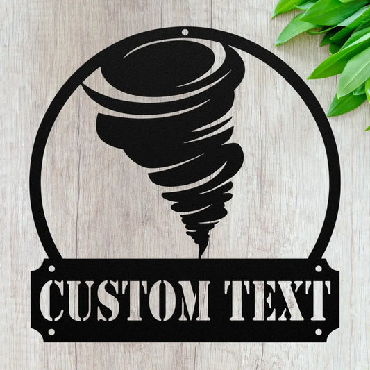 Custom Metal Tornado Sign - Personalized Storm Shelter Wall