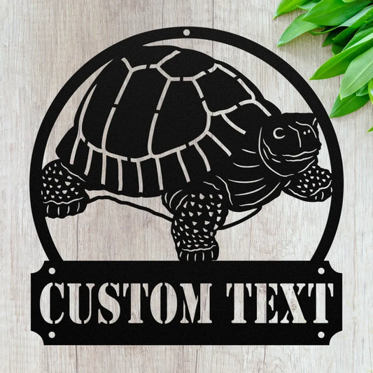 Custom Metal Tortoise Sign - Personalized Turtle Wall Art