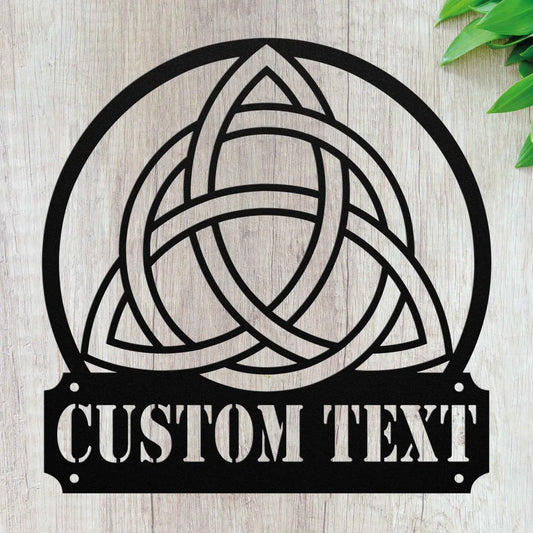 Custom Metal Triquetra Sign - Personalized Trinity Knot