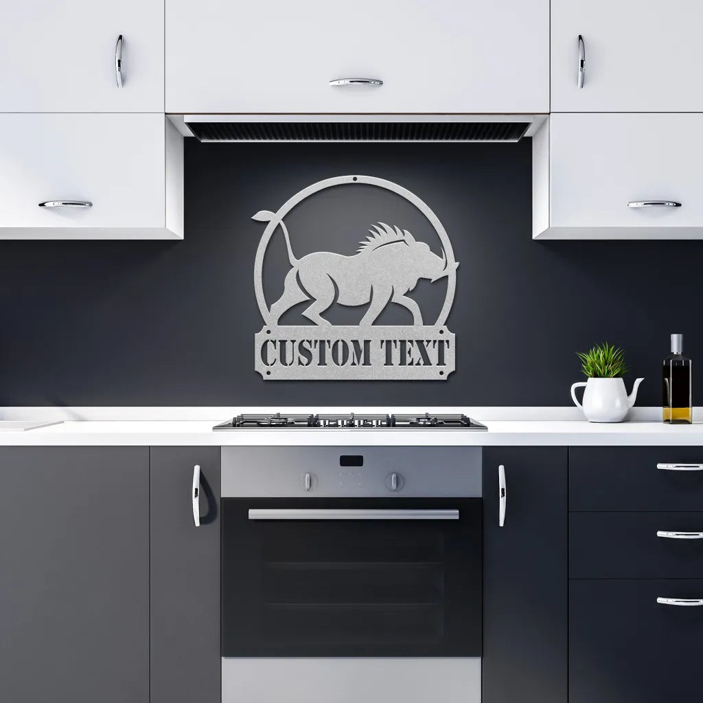 Custom Metal Warthog Welcome Sign - Personalized Warthog