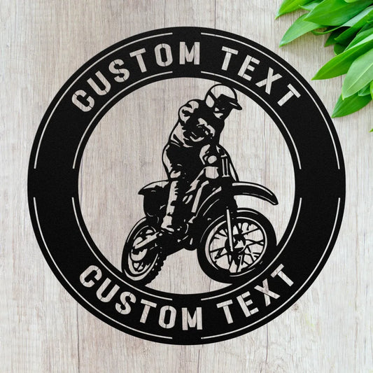 Custom Motocross Dirt Bike Metal Wall Art Personalized