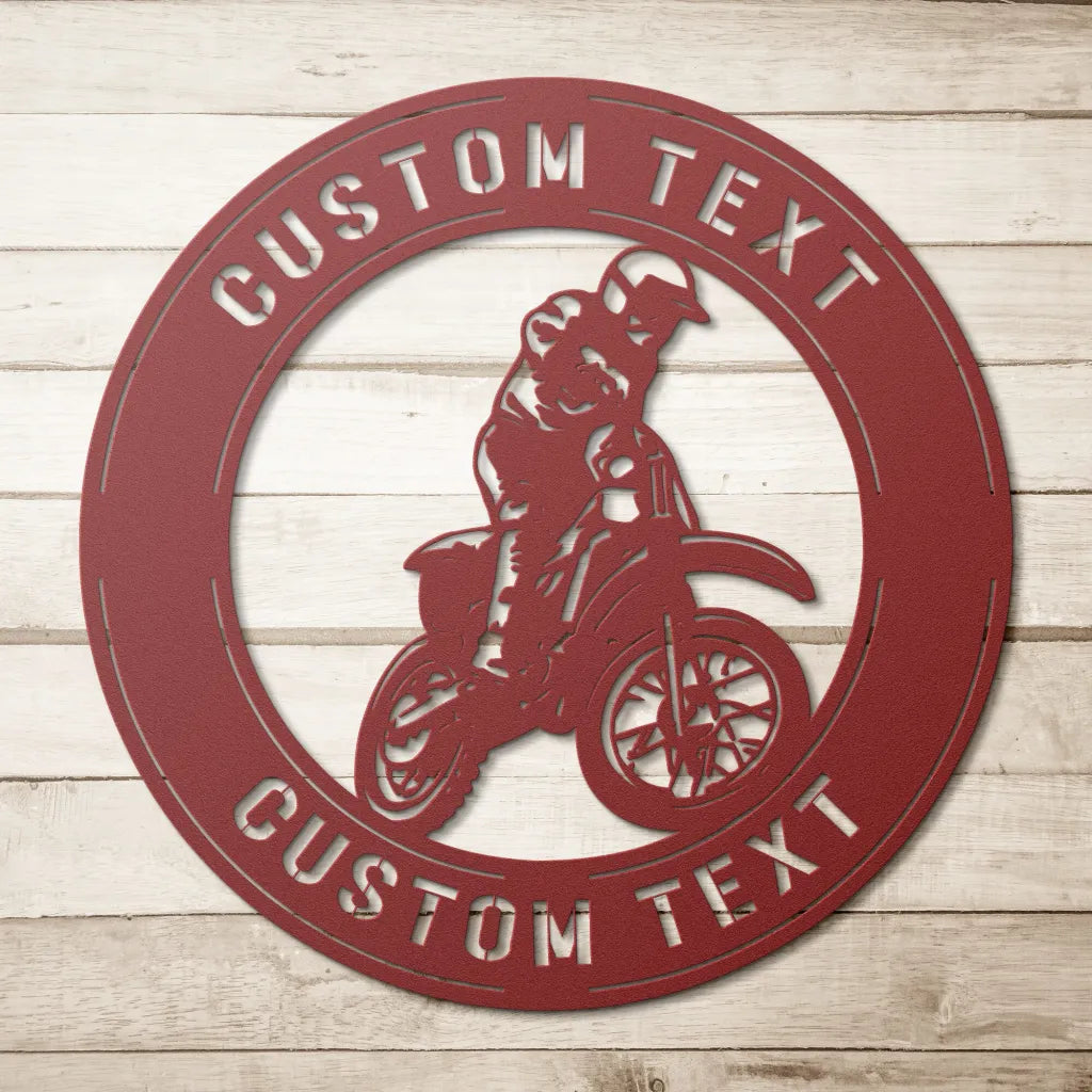 Custom Motocross Dirt Bike Metal Wall Art Personalized