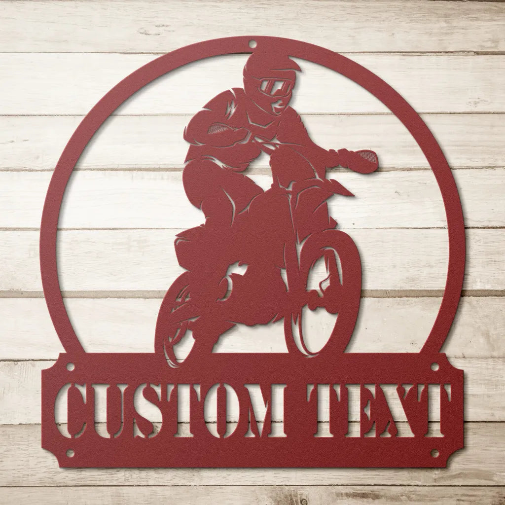 Custom Motocross Metal Sign - Personalized Biker Gifts For