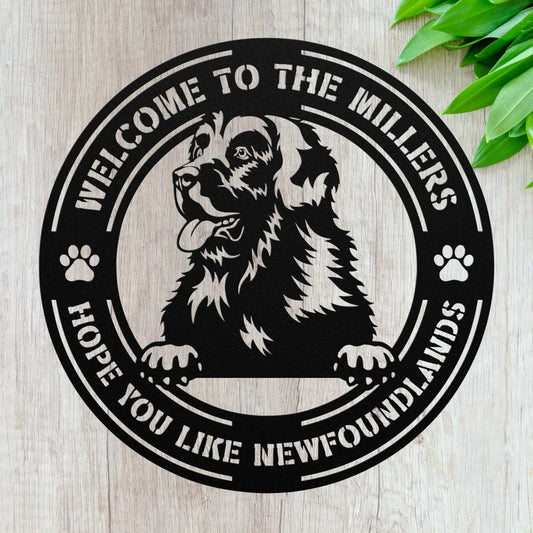 Custom Newfoundland Dog Sign - Dog Signs For Home Decoration