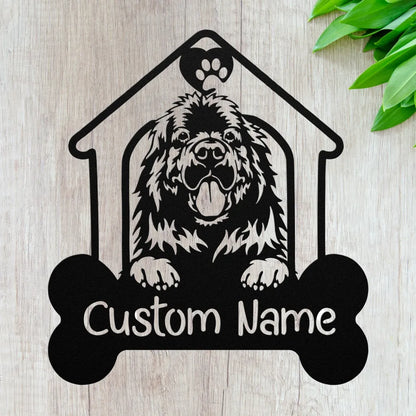 Custom Newfoundland Metal Art - Personalized Dog Name