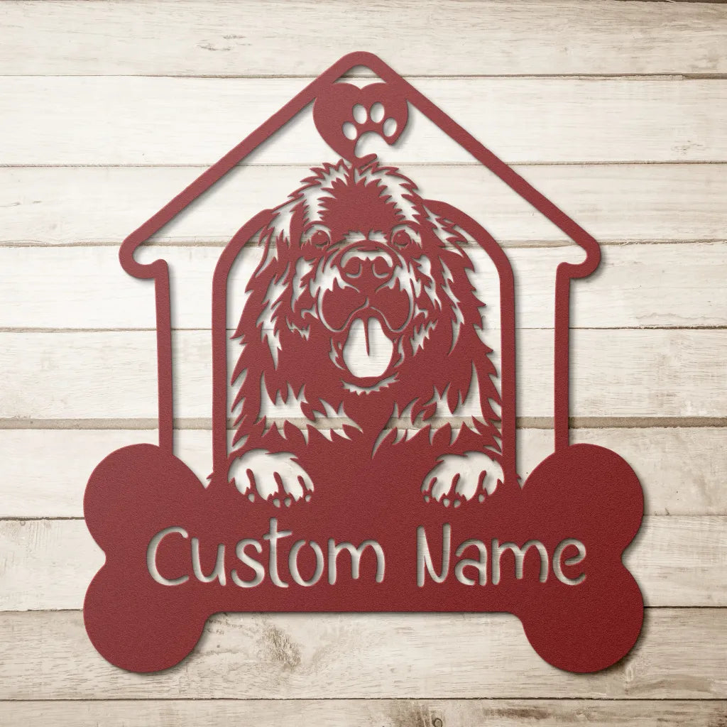 Custom Newfoundland Metal Art - Personalized Dog Name