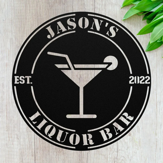 Custom Open Bar Metal Sign for Home Liquor And Cocktail