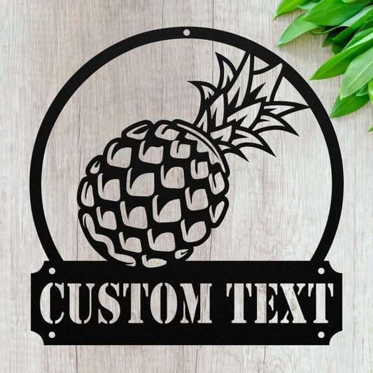 Custom Pineapple Metal Wall Art - Personalized Tropical