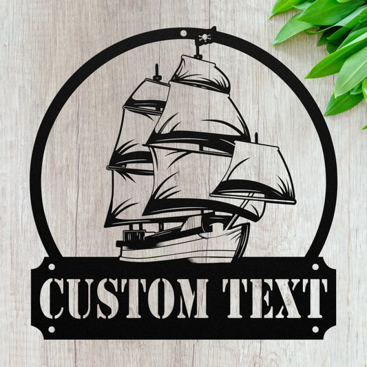 Custom Pirate Ship Metal Sign - Personalized Pirate Ship